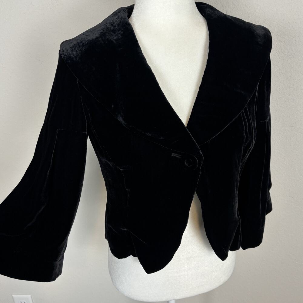 Nine West Velvet Jacket Sz 2 Silk Academia Victorian Steampunk Evening Formal